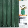 Zasłona szyta na flexach ciemnomiętowa z miękkiej tkaniny welwetowej