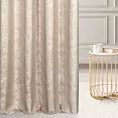 Zasłona szyta na taśmie fala beżowa z tkaniny z wzorem przetykanym błyszczącą nicią