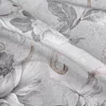 Zasłona srebrno, stalowa zdobiona nadrukiem kwiatów 140x250 cm przelotka SIENNA Eurofirany