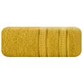 Ręcznik kąpielowy 70x140 cm bambusowy kolor musztardowy zdobiony bordiurą w pasy 500 g/m2 MILA Eurofirany
