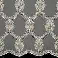 Tkanina firanowa delikatna mikrosiateczka z ornamentowym haftem,Eurofirany