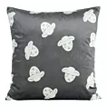 Poszewka na poduszkę 45x45 cm welwetowa z motywem słodkich baranków stalowo, biała KIDS DESIGN 93 Eurofirany