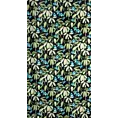 Zasłona czarno, zielona zaciemniająca w kwiaty 140x250 cm przelotka LONI Eurofirany