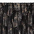 Zasłona czarno, szampańska w złote liście palmy z welwetu 140x300 cm taśma GLORIA Eurofirany