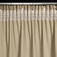 Zasłona jasnobeżowa z tkaniny welwetowej, troczek w zestwie 140x300 cm taśma ANTARA Eurofirany