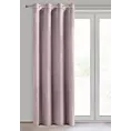 Zasłona pudrowo różowa z matowego welwetu 140x250 cm przelotka MELANIE Eurofirany