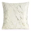 Poszewka na poduszkę 45x45 cm welwetowa zdobiona lśniącym marmurkowym wzorem kremowo, złocista DORIS DESIGN 95 Eurofirany