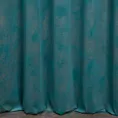 Zasłona szyta na tunelu LIBERTY turkusowa z miękkiej, welwetowej tkaniny z nakrapianym połyskującym nadrukiem