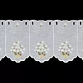 Tkanina firanowa zazdrostka zdobiona haftem w stokrotki Eurofirany