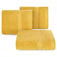 Ręcznik kąpielowy 70x140 cm bawełniany kolor musztardowy z bordiurą w paseczki 500 g/m2 BARI Eurofirany