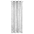 Zasłona biało, srebrna zdobiona nadrukiem połyskujących kwiatów 140x250 cm przelotka - CELIA Eurofirany