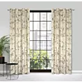 Zasłona kremowa ze złotym, błyszczącym nadrukiem przecierki 140x250 cm przelotka TONIA Eurofirany