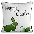 Poszewka na poduszkę 45x45 cm welwetowa z motywem wielkanocnym zielono, biała WIOSNA 5 Eurofirany