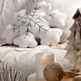 Poduszka świąteczna 38x38 cm kremowo, stalowa w kształcie śnieżynki z tkaniny typu bukla Eurofirany