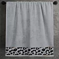 Ręcznik kąpielowy 70x140 cm bawełniany kolor srebrny,czarny z designerską bordiurą 500 g/m2 EVA 22 Eva Minge Eurofirany
