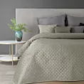 Narzuta welwetowa srebrna 220x240 cm pikowana w geometryczny wzór metodą hot press DIMON Eurofirany