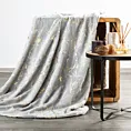 Koc 150x200 cm srebrno, złoty z połyskującym nadrukiem marmurku GLAMO Design 91 Eurofirany