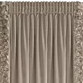 Zasłona ciemnobeżowa z welwetu zdobiona aplikacją 3D róż 140x270 cm taśma - ROSES Eva Minge Eurofirany