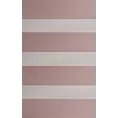 Roleta Mini Dzień - Noc pudrowo różowa z tkaniny roletowej w gładkie pasy