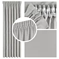 Zasłona ciemnosrebrna z tkaniny welurowej 420x260 cm taśma - Dora Eurofirany