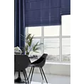 Zasłona szyta na flexach LUXOR granatowa z eleganckiej lśniącej tkaniny o drobnym splocie