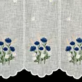 Tkanina firanowa zazdrostka zdobiona haftem bukietu polnych kwiatów Eurofirany