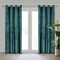 Zasłona ciemnoturkusowa z matowego welwetu 140x250 cm przelotka MELANIE Eurofirany