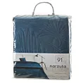 Narzuta welwetowa granatowa 170x210 cm pikowana metodą hot press we wzór liści palmy LUIZ DESIGN 91 Eurofirany