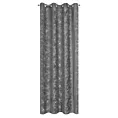 Zasłona stalowa z trójwymiarowym wzorem liści, welwetowa 140x250 cm przelotka LIVIA Eurofirany