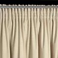 Zasłona jasnobeżowo, złota zdobiona błyszczącym przecieranym wzorem z welwetu 140x270 cm taśma RENIA Eurofirany