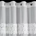 Firana biała z szyfonu zdobiona aplikacją 3D w róże 140x250 cm przelotki - ROSES8 - Eva Minge Eurofirany