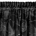 Zasłona czarna w srebrne kwiaty z błyszczącego welwetu 140x300 cm taśma STELLA Eurofirany