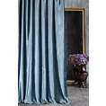 Zasłona szyta na taśmie 5 cm ITALIA ciemnoniebieska z tkaniny welwetowej o delikatnym połysku