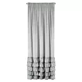 Zasłona srebrna zdobiona falbanami z welwetu 140x270 cm taśma DANI Eurofirany