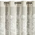 Zasłona beżowa zdobiona szenilowym haftem roślinnym 140x250 cm przelotki - LILY Eurofirany