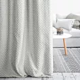 Zasłona szyta na taśmie fala MANSION srebrna z matowej naturalnej tkaniny w drobny geometryczny wzór