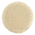 Podkładka okrągła na stół kremowa średnica 38 cm JOAN pleciona z frędzlami Eurofirany