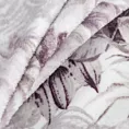 Koc polarowy 150x200 cm fioletowo, biały zdobiony nadrukiem egzotycznych liści DAVOS Eurofirany