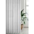 Zasłona szyta na taśmie fala biała z matowej luźnotkanej tkaniny z efektem melanżu, wykończona obciążnikiem