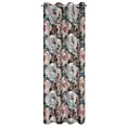 Zasłona GALIA w stylu eko zdobiona matowy nadrukiem kwiatów Eurofirany