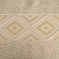 Ręcznik kąpielowy 50x90 cm bawełniany kolor beżowy z ozdobną geometryczną bordiurą AZARI Eurofirany