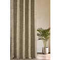 Zasłona szyta na flexach jasnobrązowa z tkaniny o grubym splocie z efektem melanżu