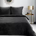 Pościel 220x200 cm gładka z polaru kolor czarny FLANO Eurofirany