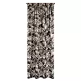 Zasłona czarno, srebrna w liście ze srebrnym akcentem,welwetowa 140x270 cm taśma RODOS Eurofirany