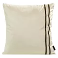 Poszewka na poduszkę 45x45 cm welwetowa poszewka z naszywaną dekoracyjną pasmanterią kremowa VELVET 31 EUROFIRANY PREMIUM