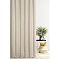 Zasłona szyta na taśmie fala ciemnokremowa z miękkiej matowej tkaniny szenilowej o naturalnym splocie
