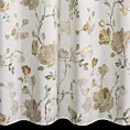 Zasłona biało, beżowa z tkaniny zaciemniającej zdobiona nadrukiem kwiatów 140x250 cm przelotki - NELIA Eurofirany