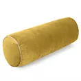 Poduszka dekoracyjna wałek 45 x 15 cm welwetowa musztardowa zdobiony kontrastującą lamówką GAJA Eurofirany