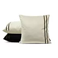 Poszewka na poduszkę 45x45 cm welwetowa poszewka z naszywaną dekoracyjną pasmanterią kremowa VELVET 31 EUROFIRANY PREMIUM