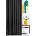 Zasłona szyta na taśmie fala ADESSA czarna z miękkiej tkaniny o welurowej strukturze